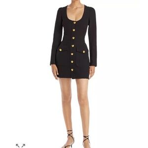 A.L.C Ivy Dress Black dress with gold buttons